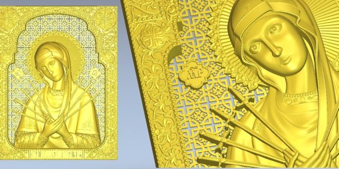 Catholic icon for CNC Router Artcam Cut3D Aspire Vcarve 1051