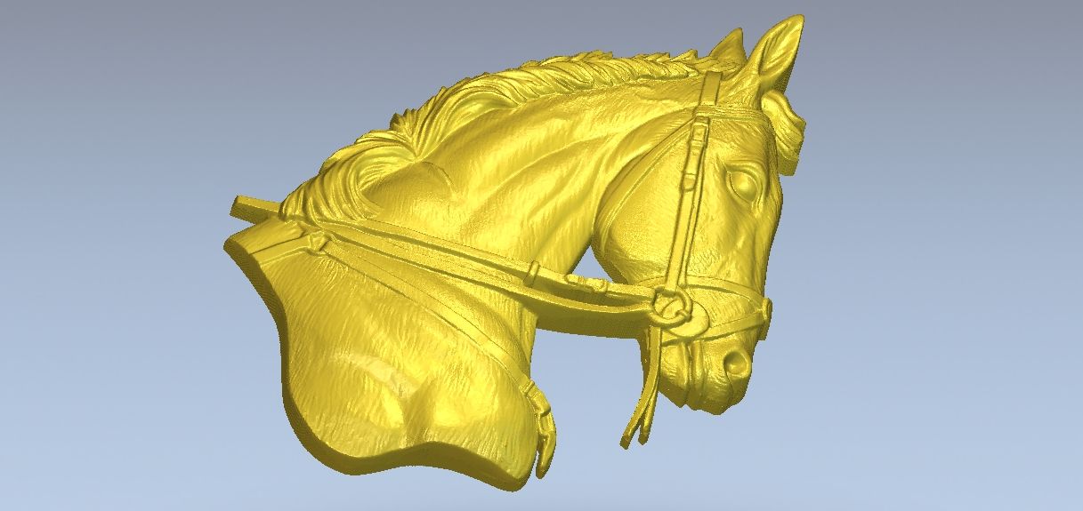 horse head 3D model relief STL model for CNC Router carving 