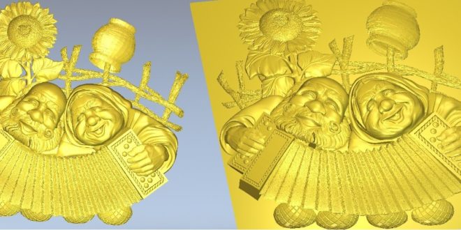 Grandfather and grandmother music happy file for carving on cnc