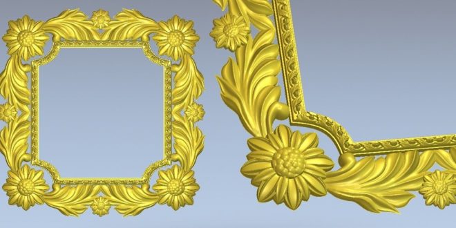 frame with floral decoration