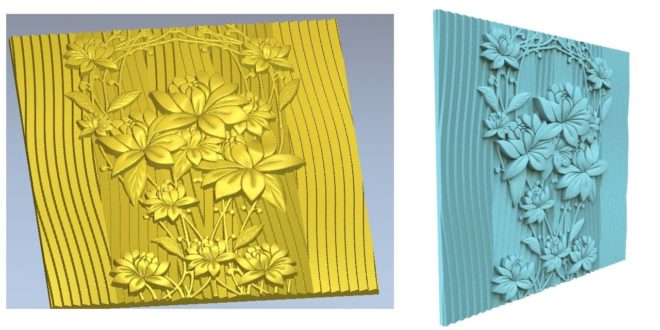 Environments decorative floral panel stl cnc router