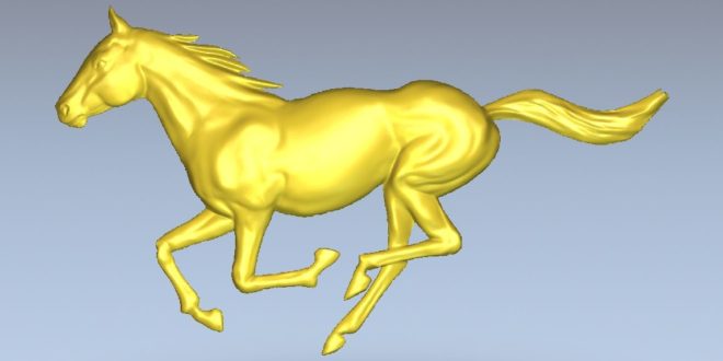 Running horse cnc file vector 3D cut relief