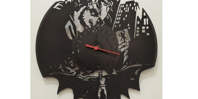 Batman clock watch dxf vector vinyl disc laser cut