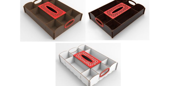 Laser Cut Vector Box with dividers 2.4mm or 3mm or 4mm versions cdr dxf