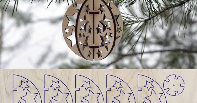 Ball Christmas tree ornament stars vector