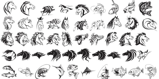Horse Fish pack vectors for engraving corel 18 CDR File