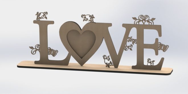 Love picture frame photo decoration dxf vector