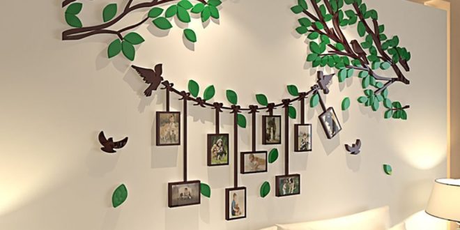 Photo tree panel birds wall decoration cdr dxf files