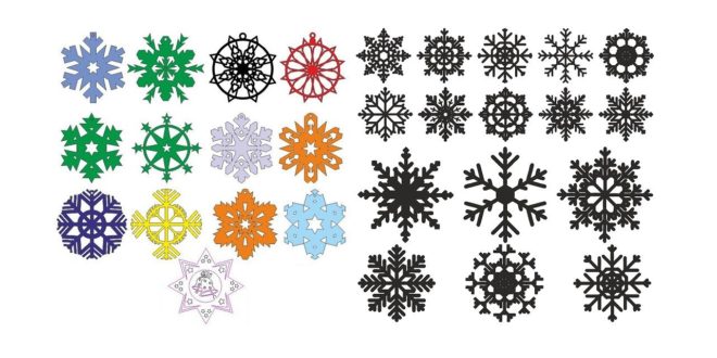 Snowflakes christmas decoration vectors cdr dxf