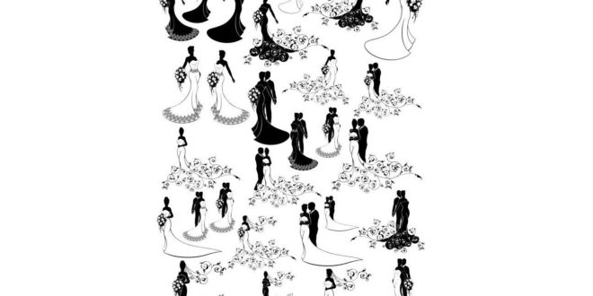 Wedding silhouettes CDR laser engraving