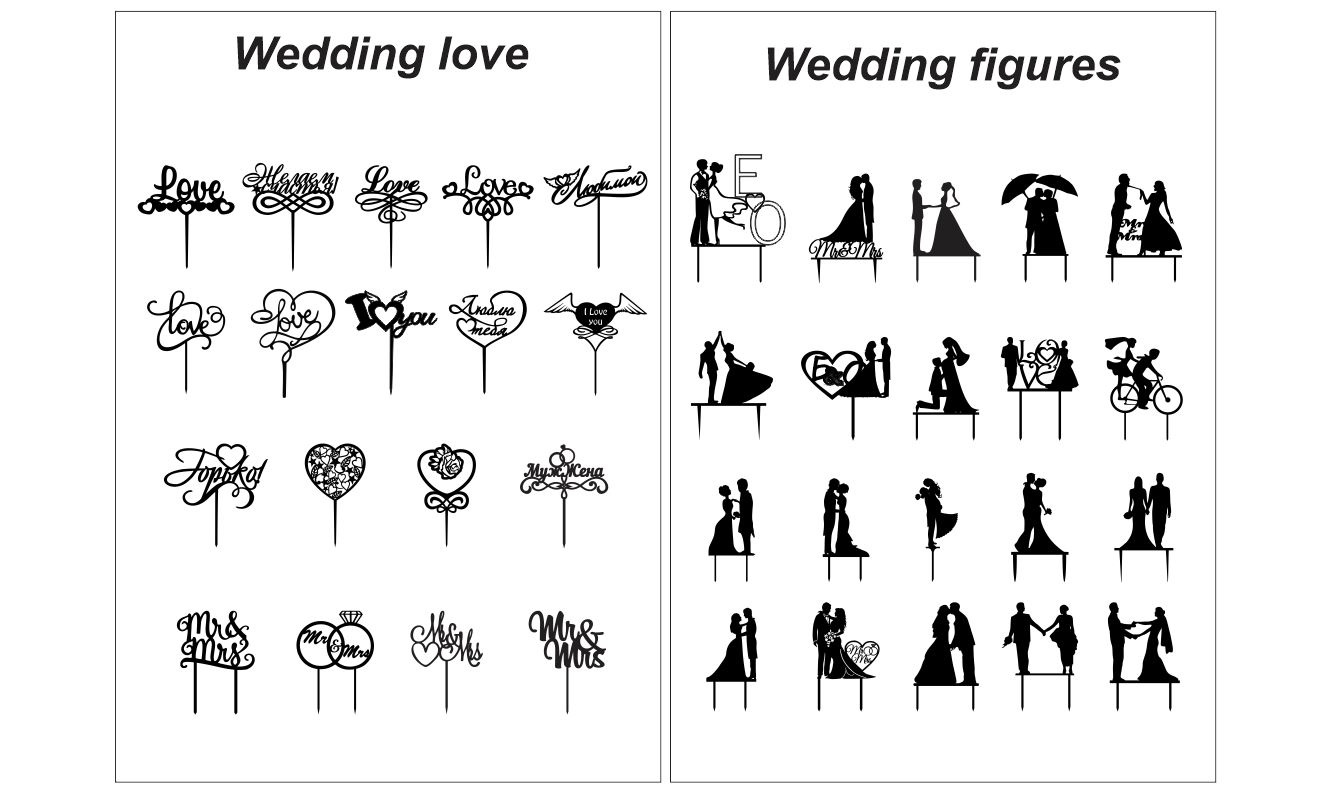 Download Laser Cut Cake Topper Vectors Cdr Mr Mrs Love Marriage Wedding Matrimony Dxf Downloads Files For Laser Cutting And Cnc Router Artcam Dxf Vectric Aspire Vcarve Mdf Crafts Woodworking
