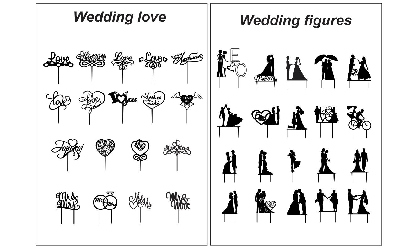 Download Laser Cut Cake Topper Vectors .CDR Mr & Mrs love marriage ...