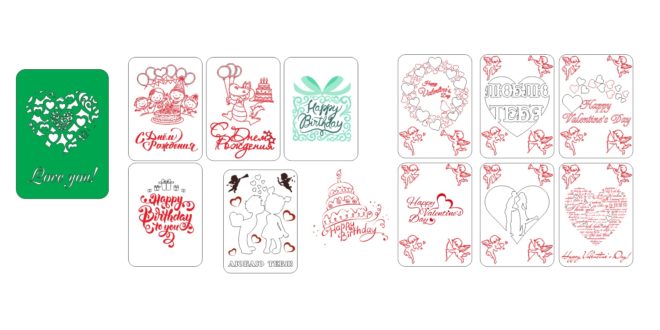 Valentine and happy birthday cards CDR File