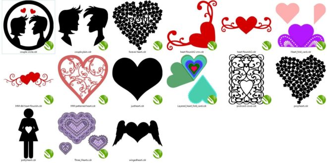 Valentine / Love / Heart / Fold Card / Paper cut / CDR Files