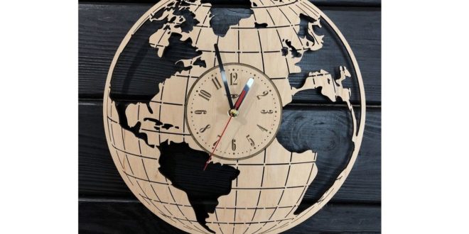 World map clock laser file