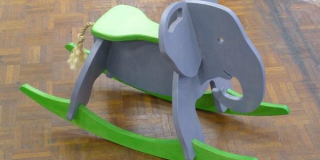 Toy elephant rocker 18mm kids cdr dxf