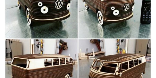 VW Camper laser cut template cdr dxf puzzle