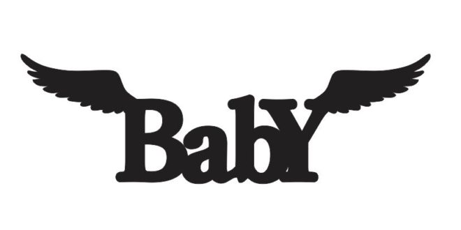 Free baby word vector dxf file