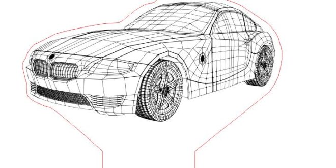 Free Vector BMW Z4 nightlamp laser cut