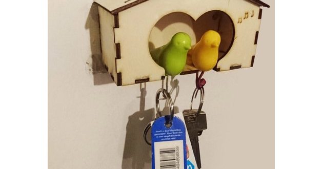 FREE key holder bird house cdr laser cut