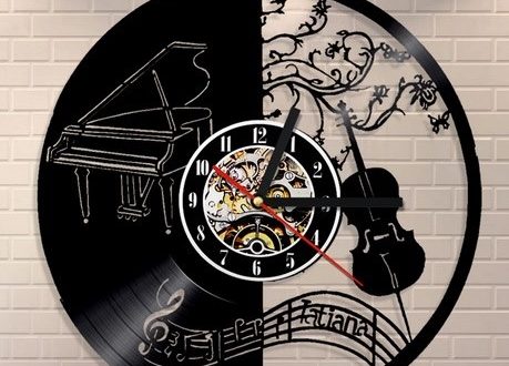 Piano and Violin Vinyl Wall Clock