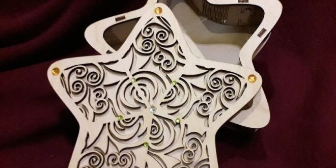 Free Laser Cut Star Shape Gift Box DXF File