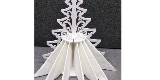 Free Laser Cut Christmas Tree Napkin Holder CDR File