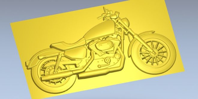 3D Relief Motorcycle 3D Print File Cnc Router 1183