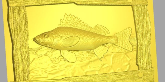 Fish Frame with Rustic Frame STL 3D 1194