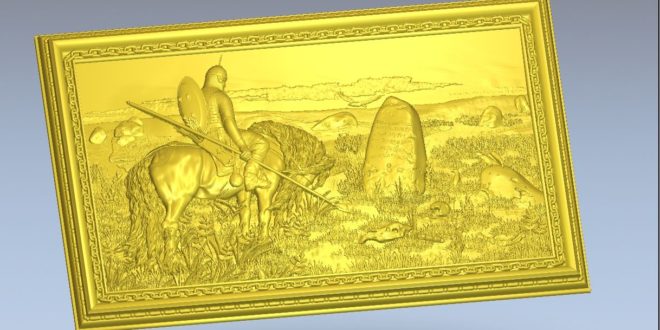 Picture Frame 3D Model STL Death Knight War Relief 1284