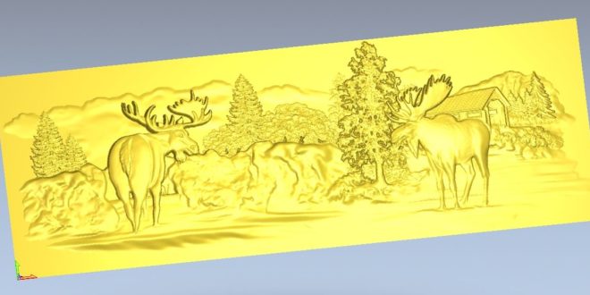 3D Relief Landscape Moose Model 1290
