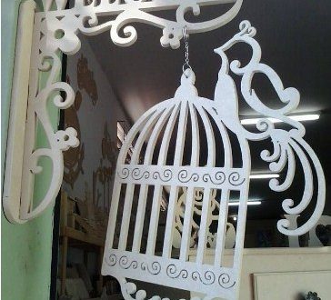 Free Cnc Cut Vector Welcome Sign with Bird Cage