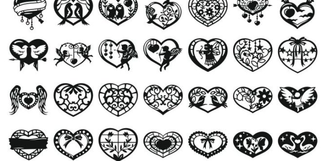 Laser Cnc Router Vectors Pack 42 Decorative Heart