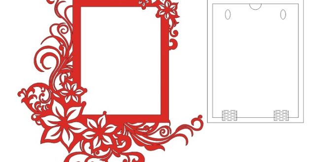 Floral Flower Frame Laser Cut File CDR