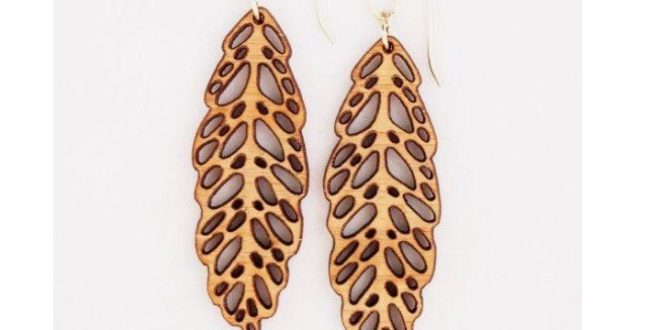 Free CDR Laser Cut Jewelry Earring Leaf