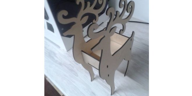 Free DXF CDR Laser Cut File Deer box (4mm)