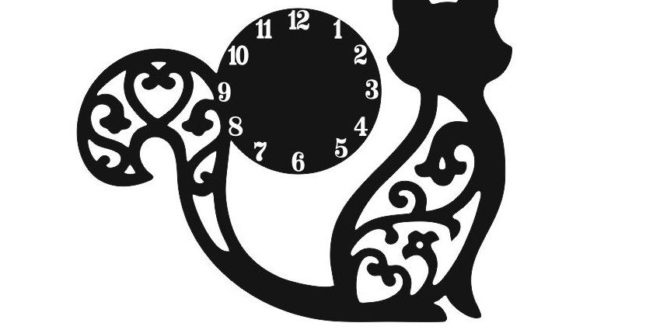 Free DXF Laser Cnc Cut Watches with a sculpted kitten