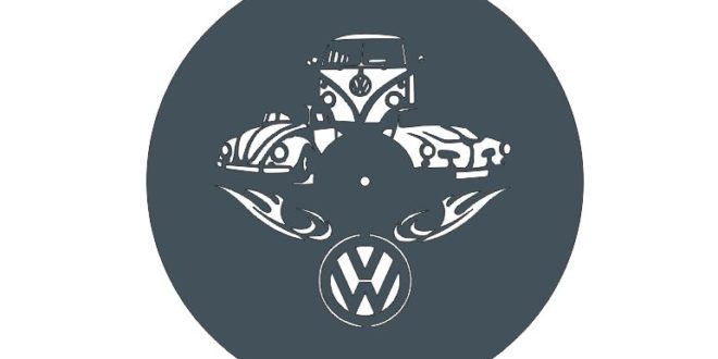 Free vw wall clock dxf laser cut vinyl