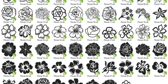 Laser Cut And Engraving Pack 58 Flowers .CDR Files Vectors