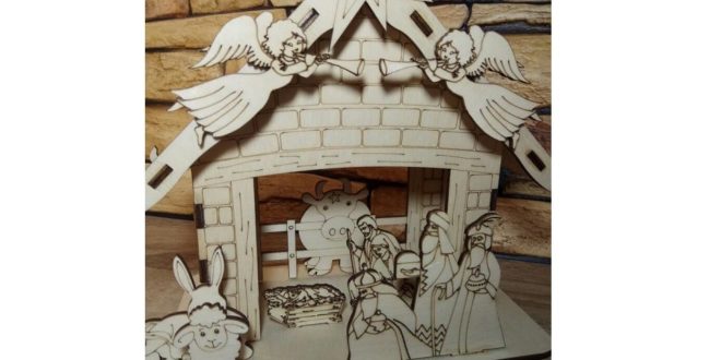 Laser Engraving and Cutting Nativity Scene Birth of Jesus 3 Wise Men Vectors CDR DXF