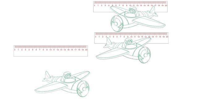 Cnc Laser Vector DXF Airplane Ruler Cut Engrave