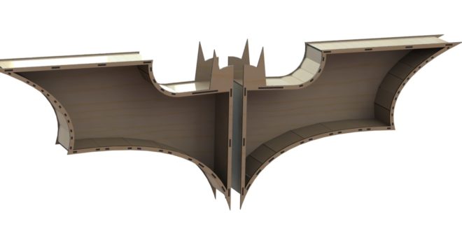 Batman Bookshelf Laser Cut Vectors Funiture CDR DXF Bat