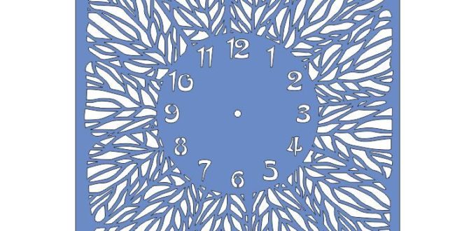 Cnc Project Cut File Square Floral Wall Clock DXF