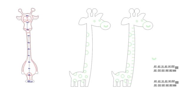 Cnc Vector Dxf Cdr Giraffe Height Meter Wall