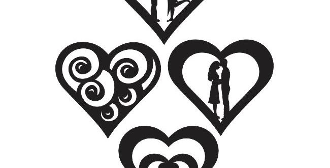 Free file cnc heart couple in love silhouette download valentine&#8217;s day