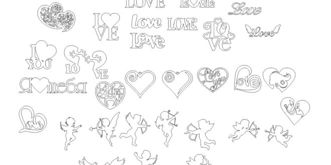 CNC Cut File CDR Love 2d Vectors Cupid