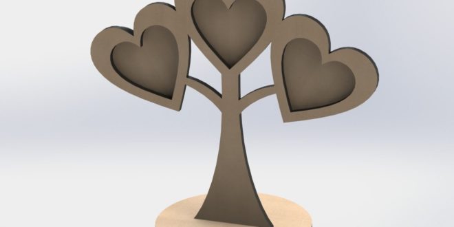 Laser Cut File Heart tree picture frame CDR DXF