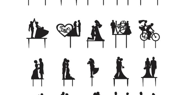 Wedding Cake Top Silhouette Vectors CDR DXF