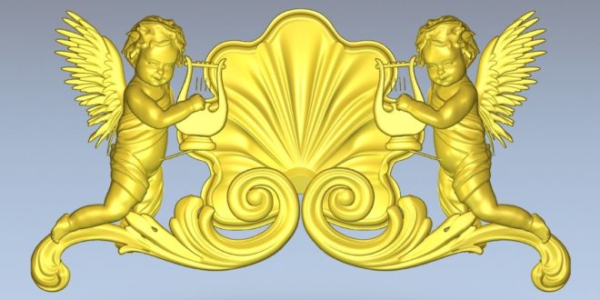 Angels Decor Relief Religious 3D Print Cnc Router 1354