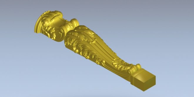 Free Pillar Collum 3D STL ArtCAM Cut 3D Model 1357